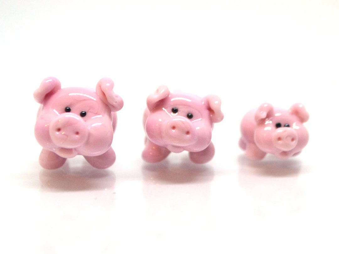 CGB Giftware - Ornamento In Vetro Trasparente E Rosa A Forma Di Maiale - Oggetto Da Collezione, Altezza 3,5 Cm