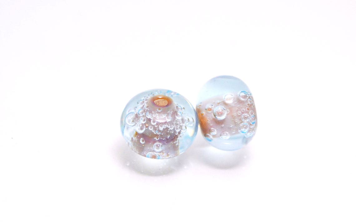 Bubbles Glass Bubble Jewelry Lampwork Blue Glass Bubbles Sky Etsy