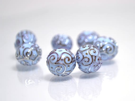 Boucles D'oreilles Artisanales Perles Murano Bleues - Verre Soufflé, Plaqué Or - Neuves
