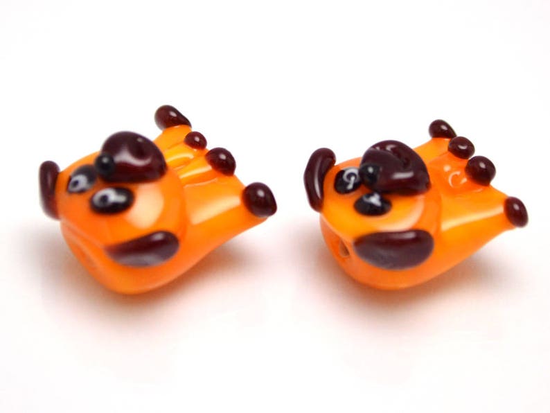 Tiny glass dog pendant charm tiny dog earrings jewelry making Etsy