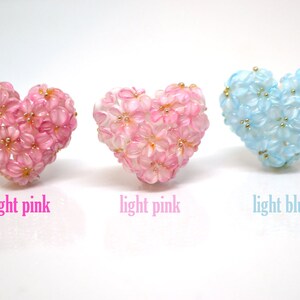 heart flower pendant glass heart pendant set of beads romantic jewelry making 3 heart pendant 3 sisters necklace floral art glass pendant image 2
