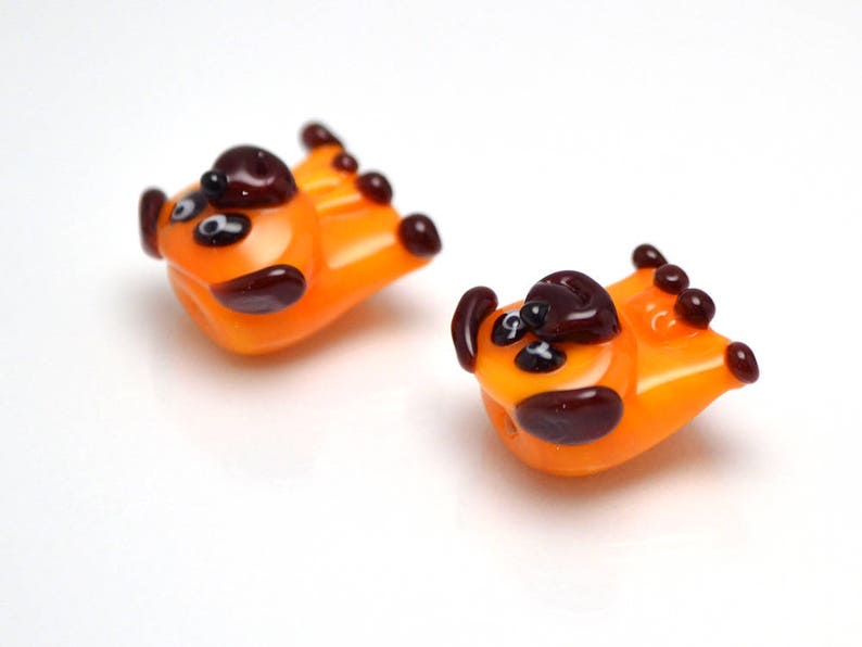 Tiny glass dog pendant charm tiny dog earrings jewelry making Etsy