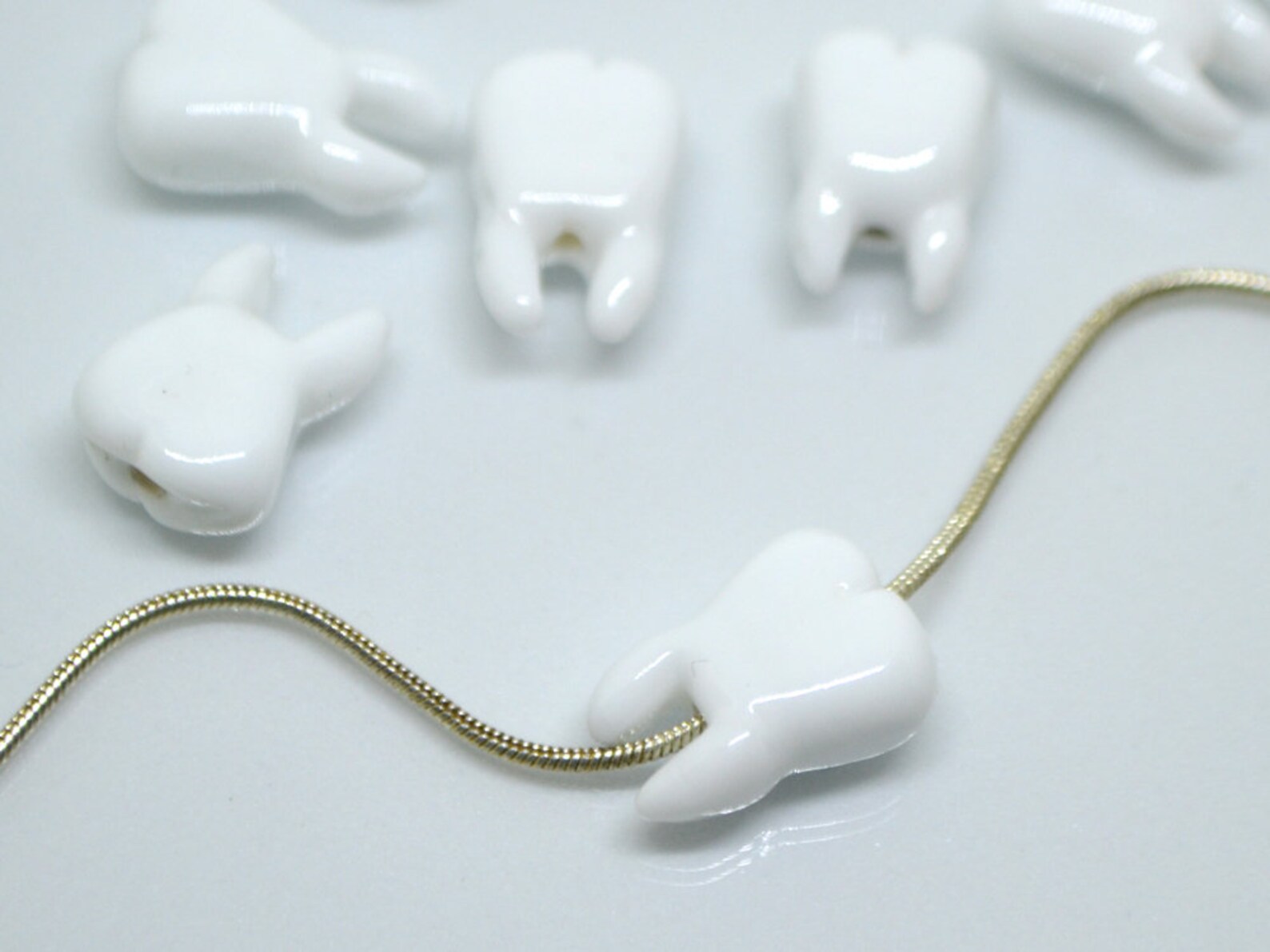 Glass Tooth Beads Dentist Gift Teeth Beads Dentist Beads Etsy Sweden