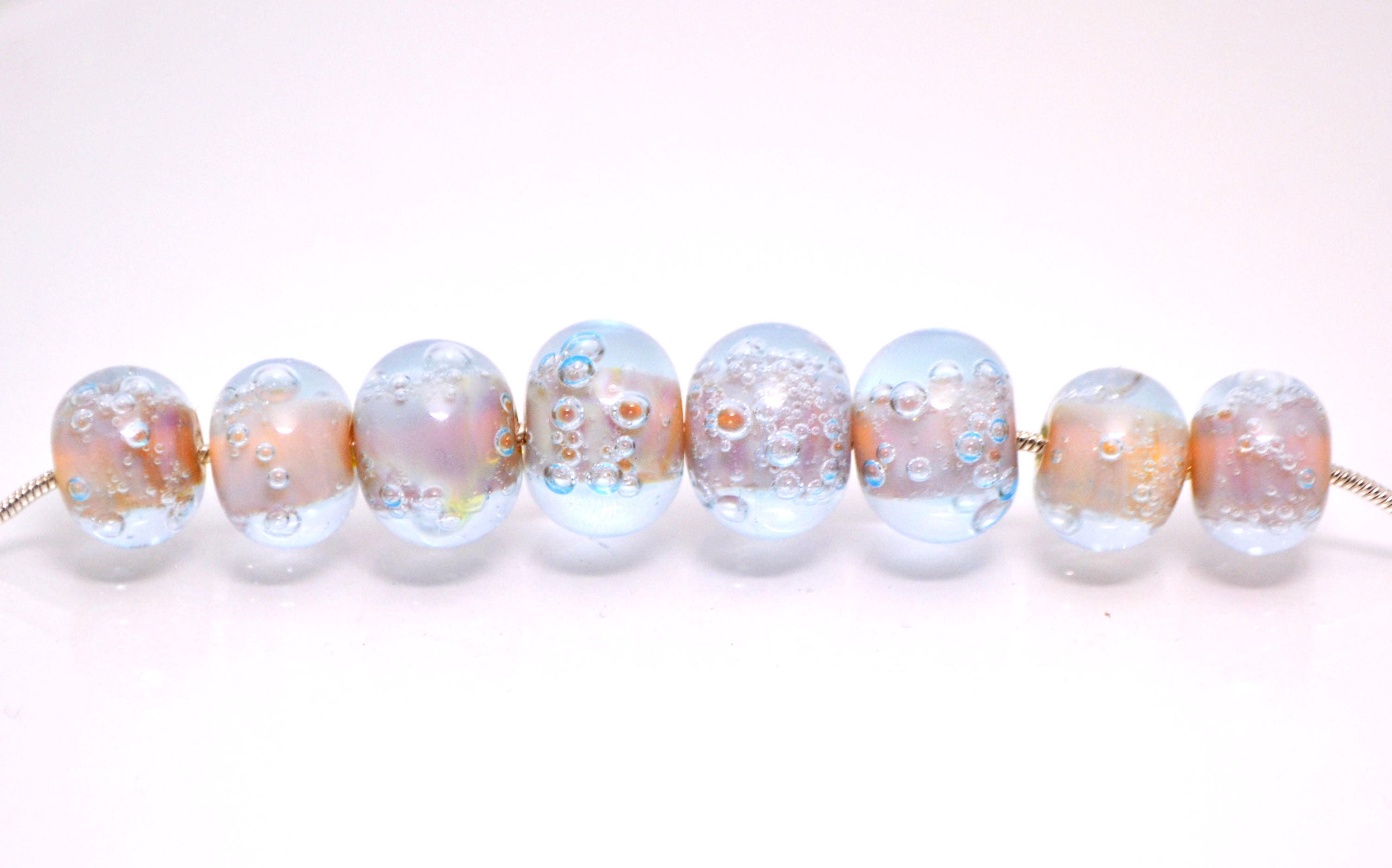 Bubbles Glass Bubble Jewelry Lampwork Blue Glass Bubbles Sky Etsy