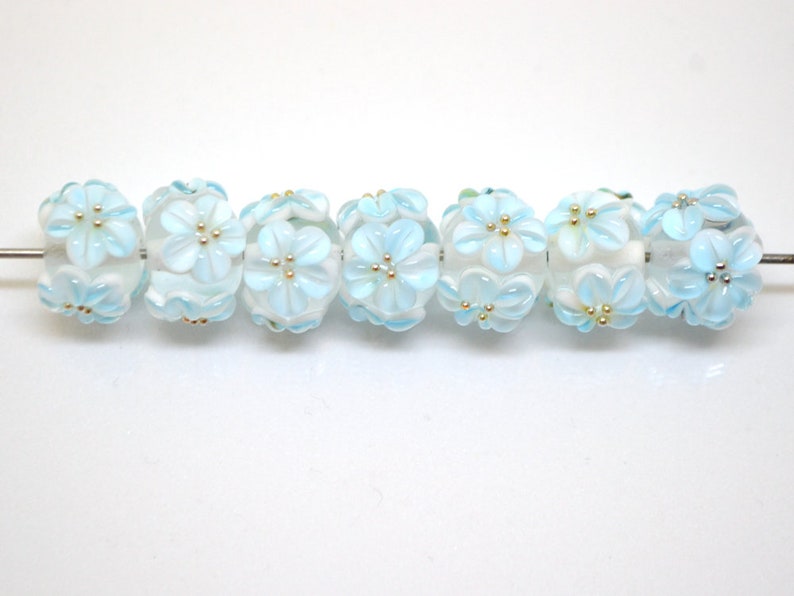 Blue flower beads with flower bracelet wedding bridal bracelet Etsy