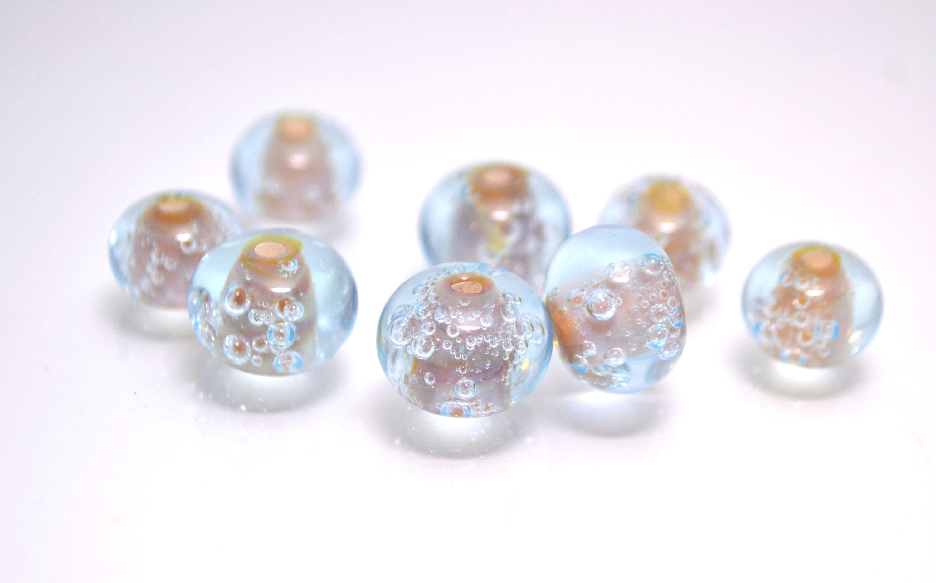 Bubbles Glass Bubble Jewelry Lampwork Blue Glass Bubbles Sky Etsy