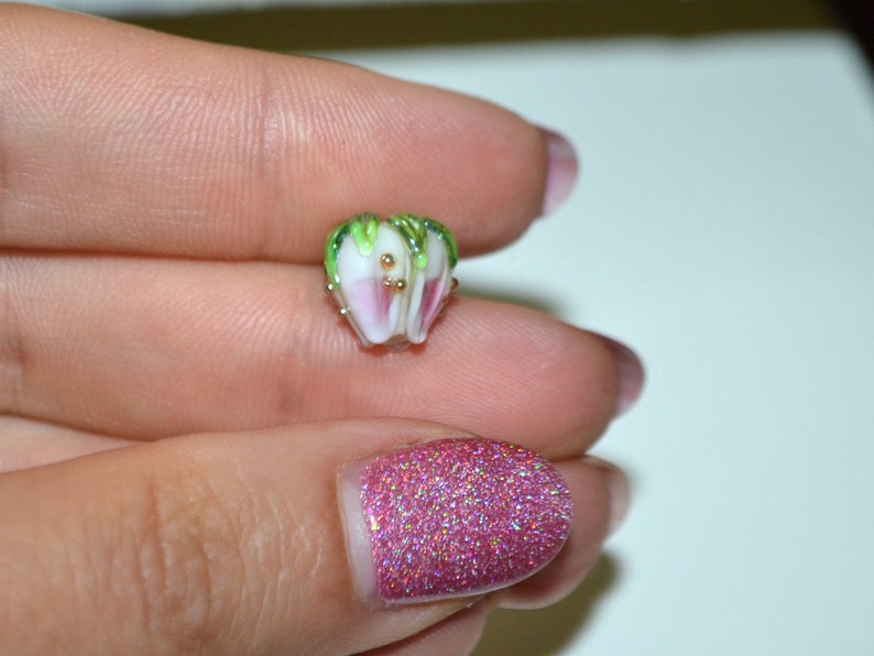 Pink Milk Glass Beads 10mm Flower Beads Two Tone Beads Etsy