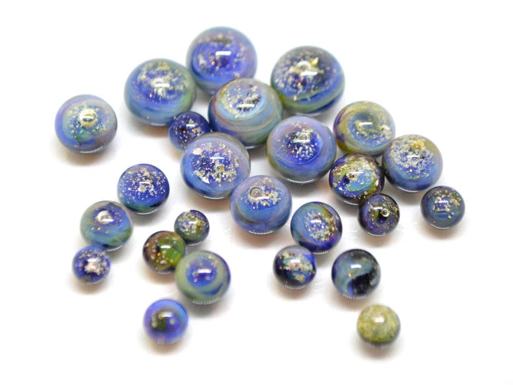 Space lampwork beads halfdrilled beads galaxy beads for Etsy