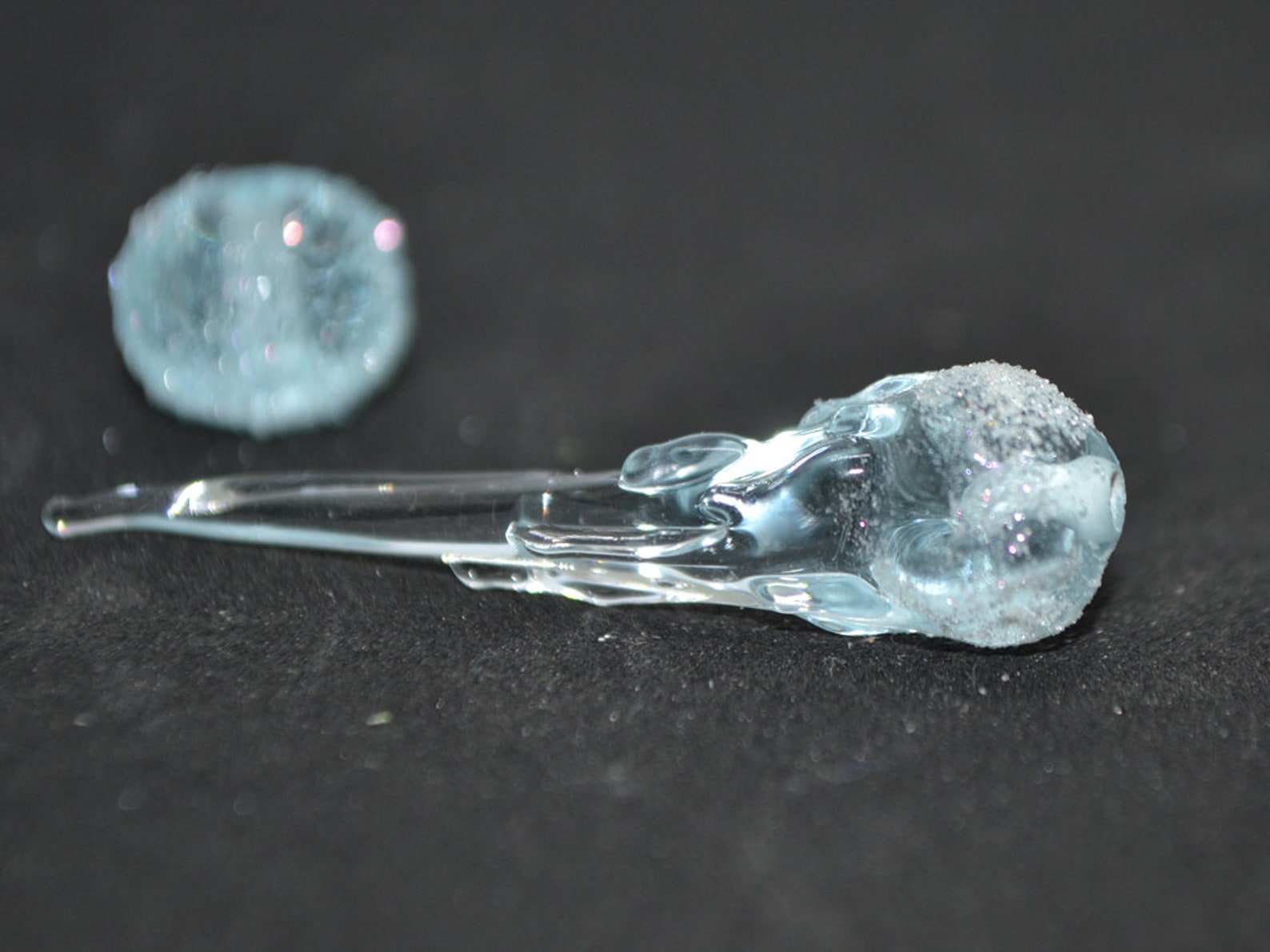 Blue Icicle Glass Beads Frosted Glass Beads Snow Lampwork Etsy