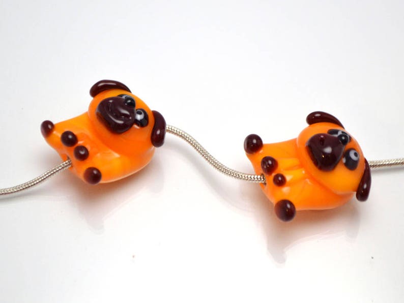 Tiny glass dog pendant charm tiny dog earrings jewelry making Etsy