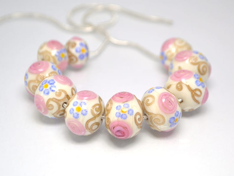 Murano Glass Ivory Lampwork Ethnic Beads Jewelry Making - Etsy