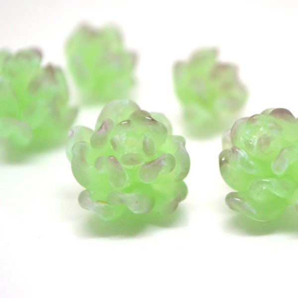 Glass succulent beads, Matte glass beads, Frosted glass beads, Home flowers,Cactus miniature,Succulent sculpture, Cacti figurine,Tiny cactus