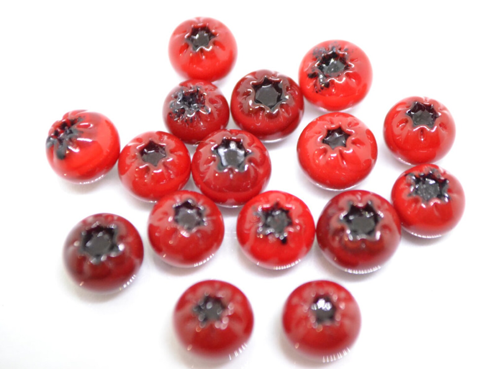 Red Lingonberry Glass Beads Red Glass Huckleberry Nothern Etsy