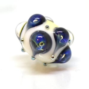 blue lampwork blue white lampwork glass beads white glass beads rondelle glass bead ocean drop ocean blue glass beads ocean jewelry supply