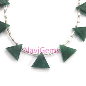 12 Pieces New Arrival 1 Strand High Quality Natural Green Aventurine Gemstone Faceted Trillion Shape Briolette Beads Size 10x11-11x13 MM