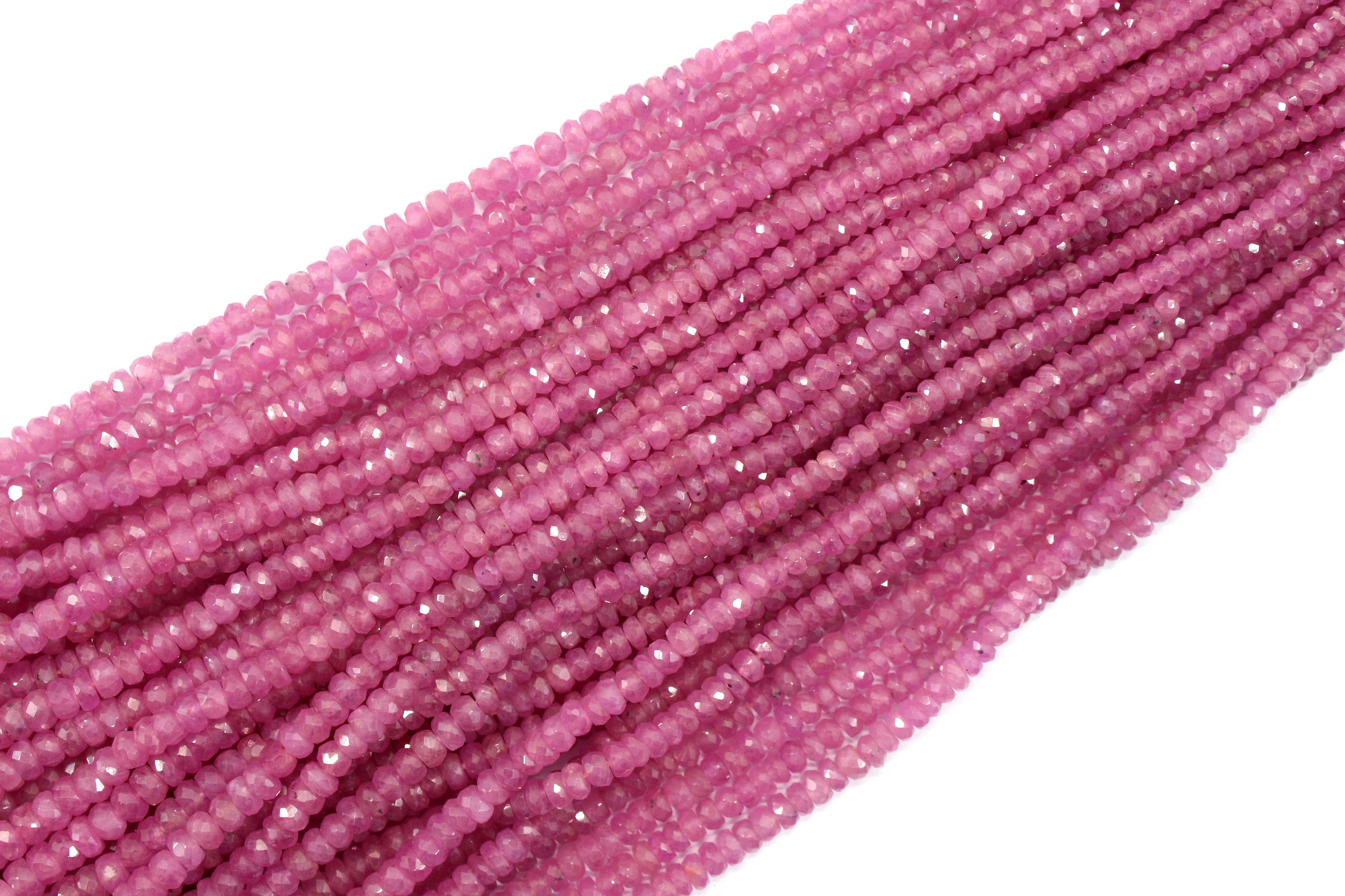 Perles Rondelles Saphir Rose AAAA+ - 8-10 Mm, Facettées, Trou 0.6mm - Lot Pour Création De Bijoux