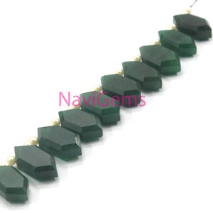 Good Quality 1 Strand Natural Green Aventurine Gemstone 10 Pieces Fancy Hexagon Beads Size 8x17-9x18 MM Beautiful Jewelry Aventurine Pendant