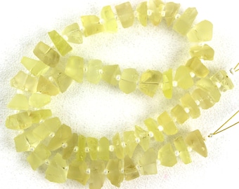 Natural Lemon Quartz Strand: 50 Rough Gemstone Pieces, 6-8mm