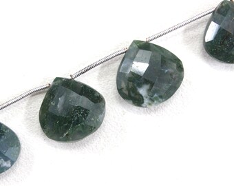 10 Faceted Heart Solar Quartz Briolette Beads: 13-17mm Jewelry Making