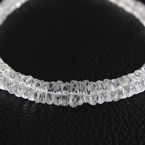 Beautiful 9&quot; Long Natural Clear Quartz Faceted Rondelle Beads,5-6 MM Beads,Crystal Gemstone,Quartz Stone, Making Jewelry, Wholesale Supplier