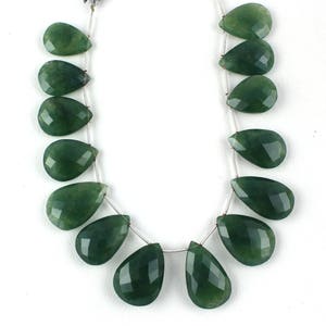 AAA Quality 1 Strand Natural Green Solar Quartz Faceted Pear Shape Beads Briolettes- Solar Quartz Briolettes 14mmx20mm-18mmx25mm 8 Inch Long