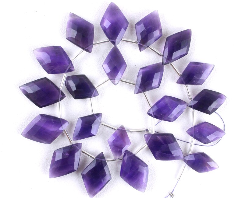 Genuine Stone Faceted Amethyst 14 to 15 /" Strand in various Shapes