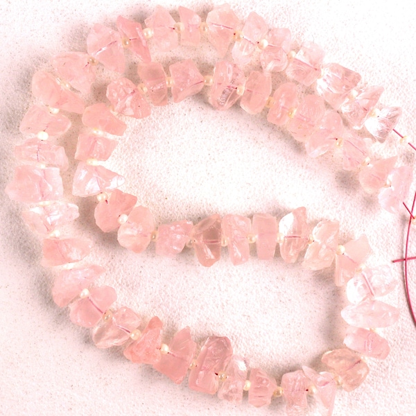 AAA Quality 50 Pieces Natural Rose Quartz Rough,6-8 mm,Rose Quartz Gemstone,Pink Color,Making Jewelry,Drilled Raw,Rose Quartz Raw,Wholesale