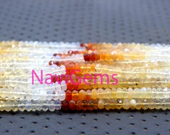 Mexican Fire Opal Faceted Rondelle Beads: Natural Gemstone Jewelry Making