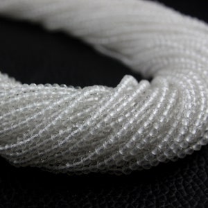 Best Quality 1 Strand Natural Clear Quartz Rondelle Faceted Beads, 2 MM, Quartz Beads,Making Jewelry,Crystal  Gemstone,Wholesale Price