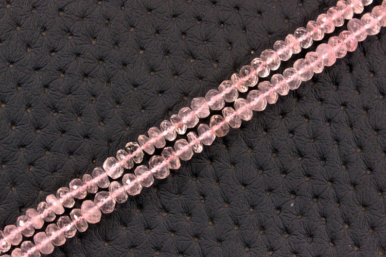 Best Quality 1 Strand Natural Rose quartz Gemstone,Faceted Rondelle Beads,Size 5.5-6 MMPink Beads Making Rose Quartz Jewelry Wholesale Price
