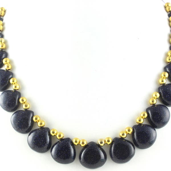 Blue Sunstone Gemstone,Sunstone Briolette Beads,11" Long,Sunstone,Blue Color,Beads,Smooth Sunstone,Heart Shape,Sunstone Beads,15-18mm,Sale