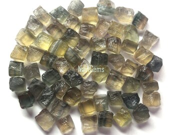 AAA Fluorite Rough: 50 pc Natural Undrilled Gemstone (6-8 mm)