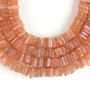 Good Quality 16" Long Natural Peach Moonstone Heishi Beads,Smooth Square Beads,Moonstone Jewelry Beads,4-5.5MM Gemstone Bead,Wholesale Price