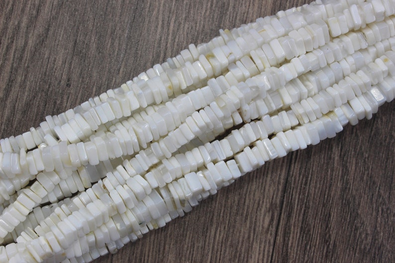 Making Opal Jewelry Opal Heishi Beads,Size 5-6 MM Opal Beads Beautiful 16Long Strand Natural White Opal Gemstone Smooth Square Beads