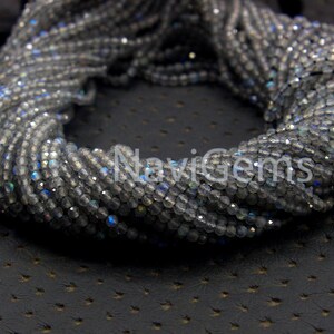 Superb Quality Natural Labradorite Gemstone 2.5 MM Faceted Rondelle Flashy Beads Making Jewelry Blue Fire Rondelle Labradorite 12.5&quot; Long