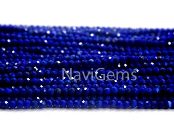 AAA Quality 13&#39; Long Strand Blue Rondelle Beads Natural Lapis Lazuli Rondelle Faceted Beads Size 2.5 MM Making Jewelry Beads  Rondelle Beads