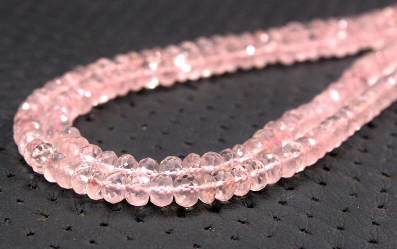 Best Quality 1 Strand Natural Rose quartz Gemstone,Faceted Rondelle Beads,Size 5.5-6 MMPink Beads Making Rose Quartz Jewelry Wholesale Price