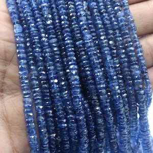 16 Inch Kyanite Gemstone Kyanite Faceted Rondelle Beads Blue Kyanite Beads 3-5mm AGA85 Kyanite Necklace