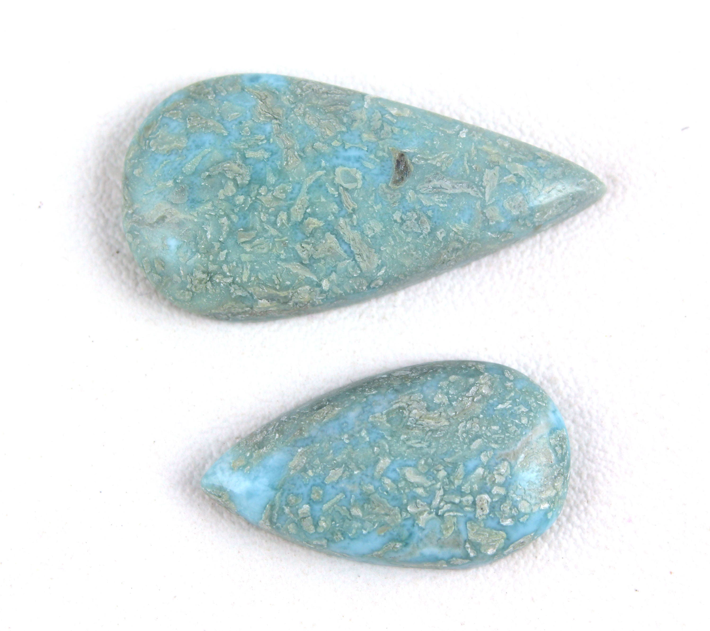 Stunning 2 Pcs Natural Larimar Smooth Pear Cabochonlarimar - Etsy