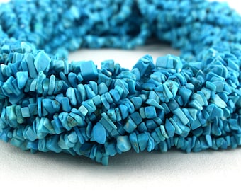 20 Perles Chips En Magnésite - Imitation Turquoise Rouge, 4-10mm, Pour Création Bijoux