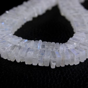 Good Quality 16" Long Natural Rainbow Moonstone Heishi Beads,Smooth Square Beads,Blue Fire Beads,3-4 MM Gemstone Beads,Wholesale Price
