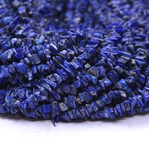 16&quot; Long Natural Lapis Lazuli Chips Bead,Uncut Bead,Blue Lapiz  Bead,6-8 MM,Jewelry Making,Polished Smooth Beads,Gemstone,Wholesale Price