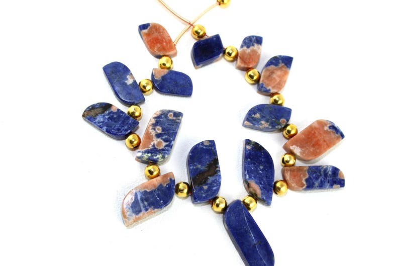 Natural Sodalite Flat S Shape Beads Sodalite Stone Blue Color Natural Stone Smooth Stone Fancy Necklace Stone Sodalite Stone Blue Sodalite