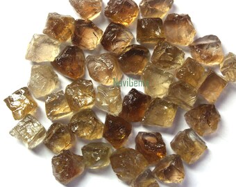AAA Imperial Topaz Rough Gemstone: Natural Undrilled Crystals (20 Piece, 6-8 mm)