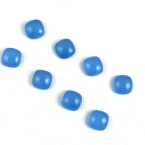 AAA Quality 4 Pair Sky Blue Chalcedony Cabochons,Flat Back Cabs,Sky Blue Cabochons,loose cabochons,Square Chalcedony Cabs,Smooth Cabochon.