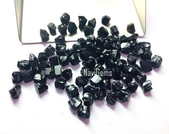AAA Schwarzer Onyx Rohstein: 50 Stück Lot, Ungebohrte Edelsteine (6-8mm)