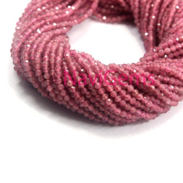 100% Natural Super Quality 1 Strand Pink Sapphire Gemstone Faceted Rondelle Beads,Size 2.5 MM Natural Sapphire Rondelle Bead Wholesale Beads