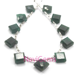 Best Quality Genuine 1 Strand Amazing Jewelry Beads 11 Pieces Natural Aventurine Gemstone Size 10-11 MM Faceted Square Shape Briolette Beads