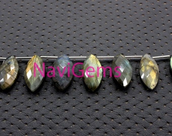 Natural Labradorite Gemstone Marquise Shape Beads Huge Size 11x21-13x24 MM Blue Flashy Jewelry Beads Making Pendant Labradorite Wholesale