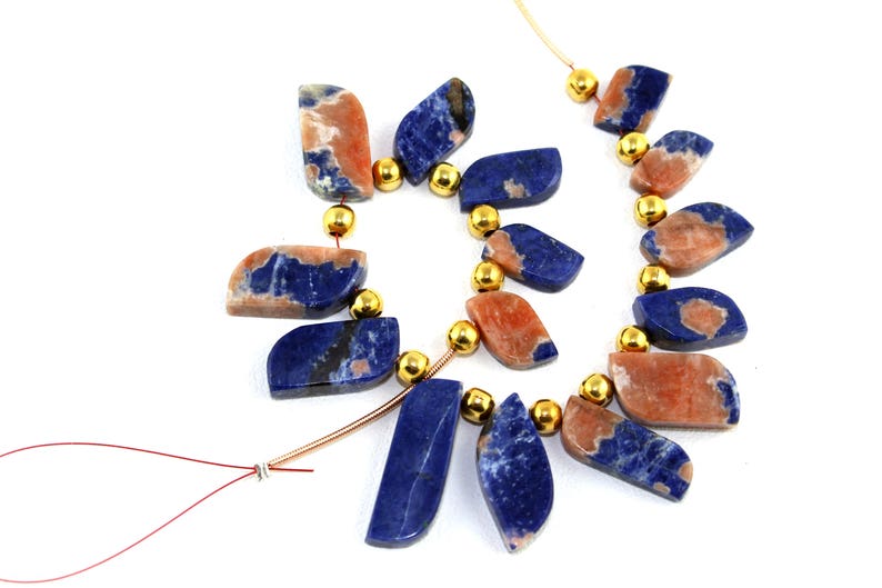 Natural Sodalite Flat S Shape Beads Sodalite Stone Blue Color Natural Stone Smooth Stone Fancy Necklace Stone Sodalite Stone Blue Sodalite